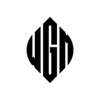 WGM circle letter logo design with circle and ellipse shape. WGM ellipse letters with typographic style. The three initials form a circle logo. WGM Circle Emblem Abstract Monogram Letter Mark Vector. vector
