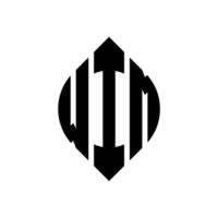 diseño de logotipo de letra wim circle con forma de círculo y elipse. wim letras elipses con estilo tipográfico. las tres iniciales forman un logo circular. wim círculo emblema resumen monograma letra marca vector. vector