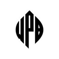 diseño de logotipo de letra de círculo wpb con forma de círculo y elipse. Letras de elipse wpb con estilo tipográfico. las tres iniciales forman un logo circular. vector de marca de letra de monograma abstracto del emblema del círculo de wpb.