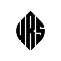 diseño de logotipo de letra circular wrs con forma de círculo y elipse. wrs letras elipses con estilo tipográfico. las tres iniciales forman un logo circular. vector de marca de letra de monograma abstracto del emblema del círculo de wrs.