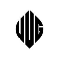 diseño de logotipo de letra de círculo wvg con forma de círculo y elipse. wvg letras elipses con estilo tipográfico. las tres iniciales forman un logo circular. vector de marca de letra de monograma abstracto de emblema de círculo wvg.