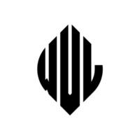 diseño de logotipo de letra de círculo wvl con forma de círculo y elipse. letras de elipse wvl con estilo tipográfico. las tres iniciales forman un logo circular. vector de marca de letra de monograma abstracto del emblema del círculo wvl.