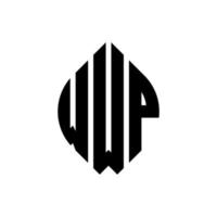 diseño de logotipo de letra circular wwp con forma de círculo y elipse. wwp letras elipses con estilo tipográfico. las tres iniciales forman un logo circular. vector de marca de letra de monograma abstracto del emblema del círculo de wwp.