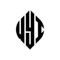 diseño de logotipo de letra de círculo wyi con forma de círculo y elipse. letras de elipse wyi con estilo tipográfico. las tres iniciales forman un logo circular. vector de marca de letra de monograma abstracto del emblema del círculo wyi.