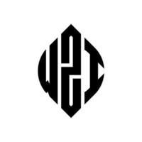 WZI circle letter logo design with circle and ellipse shape. WZI ellipse letters with typographic style. The three initials form a circle logo. WZI Circle Emblem Abstract Monogram Letter Mark Vector. vector