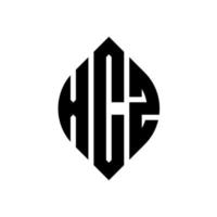 diseño de logotipo de letra de círculo xcz con forma de círculo y elipse. letras de elipse xcz con estilo tipográfico. las tres iniciales forman un logo circular. vector de marca de letra de monograma abstracto del emblema del círculo xcz.