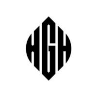 Diseño de logotipo de letra de círculo xgh con forma de círculo y elipse. letras elipses xgh con estilo tipográfico. las tres iniciales forman un logo circular. xgh círculo emblema resumen monograma letra marca vector. vector