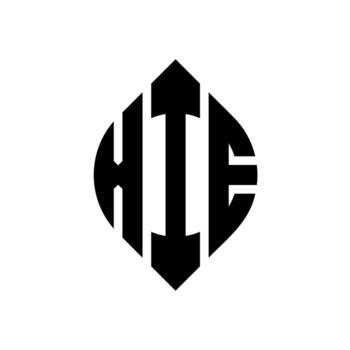 XIE circle letter logo design with circle and ellipse shape. XIE ellipse letters with typographic style. The three initials form a circle logo. XIE Circle Emblem Abstract Monogram Letter Mark Vector. vector