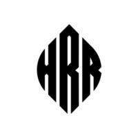 diseño de logotipo de letra de círculo xrr con forma de círculo y elipse. xrr letras elipses con estilo tipográfico. las tres iniciales forman un logo circular. vector de marca de letra de monograma abstracto del emblema del círculo xrr.