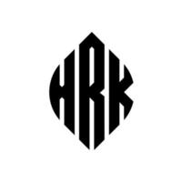 Diseño de logotipo de letra de círculo xrk con forma de círculo y elipse. xrk letras elipses con estilo tipográfico. las tres iniciales forman un logo circular. xrk círculo emblema resumen monograma letra marca vector. vector