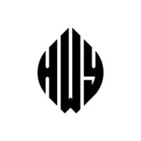 XWY circle letter logo design with circle and ellipse shape. XWY ellipse letters with typographic style. The three initials form a circle logo. XWY Circle Emblem Abstract Monogram Letter Mark Vector. vector