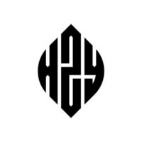 diseño de logotipo de letra de círculo xzy con forma de círculo y elipse. letras de elipse xzy con estilo tipográfico. las tres iniciales forman un logo circular. vector de marca de letra de monograma abstracto del emblema del círculo xzy.