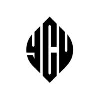 YCV circle letter logo design with circle and ellipse shape. YCV ellipse letters with typographic style. The three initials form a circle logo. YCV Circle Emblem Abstract Monogram Letter Mark Vector. vector