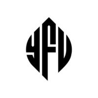 diseño de logotipo de letra de círculo yfu con forma de círculo y elipse. yfu elipse letras con estilo tipográfico. las tres iniciales forman un logo circular. yfu círculo emblema resumen monograma letra marca vector. vector