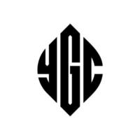 YGC circle letter logo design with circle and ellipse shape. YGC ellipse letters with typographic style. The three initials form a circle logo. YGC Circle Emblem Abstract Monogram Letter Mark Vector. vector