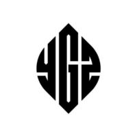 YGZ circle letter logo design with circle and ellipse shape. YGZ ellipse letters with typographic style. The three initials form a circle logo. YGZ Circle Emblem Abstract Monogram Letter Mark Vector. vector