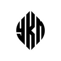 diseño de logotipo de letra de círculo ykm con forma de círculo y elipse. letras de elipse ykm con estilo tipográfico. las tres iniciales forman un logo circular. vector de marca de letra de monograma abstracto del emblema del círculo de ykm.