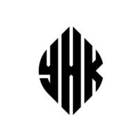 Diseño de logotipo de letra circular yxk con forma de círculo y elipse. letras elípticas yxk con estilo tipográfico. las tres iniciales forman un logo circular. yxk círculo emblema resumen monograma letra marca vector. vector