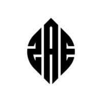 ZAE circle letter logo design with circle and ellipse shape. ZAE ellipse letters with typographic style. The three initials form a circle logo. ZAE Circle Emblem Abstract Monogram Letter Mark Vector. vector