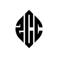ZCC circle letter logo design with circle and ellipse shape. ZCC ellipse letters with typographic style. The three initials form a circle logo. ZCC Circle Emblem Abstract Monogram Letter Mark Vector. vector