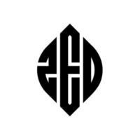 diseño de logotipo de letra de círculo zed con forma de círculo y elipse. letras de elipse zed con estilo tipográfico. las tres iniciales forman un logo circular. vector de marca de letra de monograma abstracto del emblema del círculo zed.