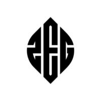 ZEG circle letter logo design with circle and ellipse shape. ZEG ellipse letters with typographic style. The three initials form a circle logo. ZEG Circle Emblem Abstract Monogram Letter Mark Vector. vector
