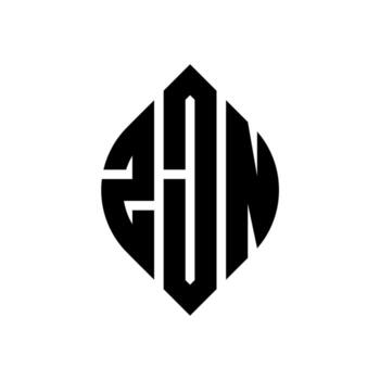 ZJN circle letter logo design with circle and ellipse shape. ZJN ellipse letters with typographic style. The three initials form a circle logo. ZJN Circle Emblem Abstract Monogram Letter Mark Vector. vector
