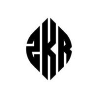 diseño de logotipo de letra circular zkr con forma de círculo y elipse. letras elipses zkr con estilo tipográfico. las tres iniciales forman un logo circular. vector de marca de letra de monograma abstracto del emblema del círculo zkr.