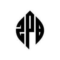 diseño de logotipo de letra de círculo zpb con forma de círculo y elipse. letras elipses zpb con estilo tipográfico. las tres iniciales forman un logo circular. vector de marca de letra de monograma abstracto del emblema del círculo zpb.