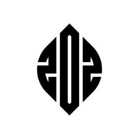 diseño de logotipo de letra de círculo zoz con forma de círculo y elipse. letras elipses zoz con estilo tipográfico. las tres iniciales forman un logo circular. vector de marca de letra de monograma abstracto del emblema del círculo zoz.