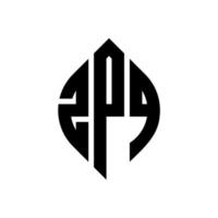 Diseño de logotipo de letra de círculo zpq con forma de círculo y elipse. letras elipses zpq con estilo tipográfico. las tres iniciales forman un logo circular. vector de marca de letra de monograma abstracto del emblema del círculo zpq.