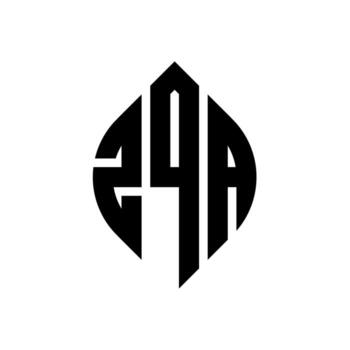 ZQA circle letter logo design with circle and ellipse shape. ZQA ellipse letters with typographic style. The three initials form a circle logo. ZQA Circle Emblem Abstract Monogram Letter Mark Vector. vector