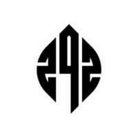 diseño de logotipo de letra circular zqz con forma de círculo y elipse. letras elipses zqz con estilo tipográfico. las tres iniciales forman un logo circular. vector de marca de letra de monograma abstracto del emblema del círculo zqz.