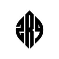 diseño de logotipo de letra de círculo zrq con forma de círculo y elipse. letras elipses zrq con estilo tipográfico. las tres iniciales forman un logo circular. vector de marca de letra de monograma abstracto del emblema del círculo zrq.