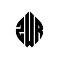 diseño de logotipo de letra de círculo zwr con forma de círculo y elipse. letras elipses zwr con estilo tipográfico. las tres iniciales forman un logo circular. vector de marca de letra de monograma abstracto del emblema del círculo zwr.