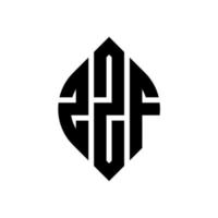 diseño de logotipo de letra de círculo zzf con forma de círculo y elipse. letras elipses zzf con estilo tipográfico. las tres iniciales forman un logo circular. vector de marca de letra de monograma abstracto del emblema del círculo zzf.