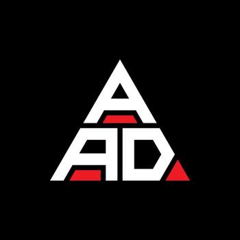 AAD triangle letter logo design with triangle shape. AAD triangle logo design monogram. AAD triangle vector logo template with red color. AAD triangular logo Simple, Elegant, and Luxurious Logo.
