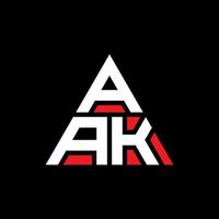 aak diseño de logotipo de letra triangular con forma de triángulo. monograma de diseño de logotipo de triángulo aak. plantilla de logotipo de vector de triángulo aak con color rojo. logotipo triangular aak logotipo simple, elegante y lujoso.