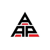 diseño de logotipo de letra triangular aap con forma de triángulo. monograma de diseño del logotipo del triángulo aap. plantilla de logotipo de vector de triángulo aap con color rojo. logotipo triangular aap logotipo simple, elegante y lujoso.