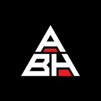 abh diseño de logotipo de letra triangular con forma de triángulo. monograma de diseño del logotipo del triángulo abh. plantilla de logotipo de vector de triángulo abh con color rojo. logotipo triangular abh logotipo simple, elegante y lujoso.