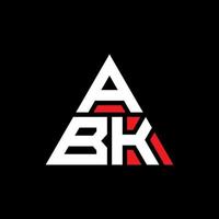 abk diseño de logotipo de letra triangular con forma de triángulo. monograma de diseño de logotipo de triángulo abk. plantilla de logotipo de vector de triángulo abk con color rojo. logotipo triangular abk logotipo simple, elegante y lujoso.