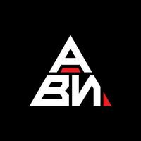 abn diseño de logotipo de letra triangular con forma de triángulo. monograma de diseño del logotipo del triángulo abn. plantilla de logotipo de vector de triángulo abn con color rojo. logotipo triangular abn logotipo simple, elegante y lujoso.