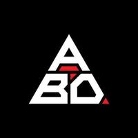 abo diseño de logotipo de letra triangular con forma de triángulo. monograma de diseño de logotipo de triángulo abo. abo plantilla de logotipo de vector de triángulo con color rojo. abo logo triangular logo simple, elegante y lujoso.