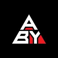 aby diseño de logotipo de letra triangular con forma de triángulo. monograma de diseño de logotipo de triángulo aby. plantilla de logotipo de vector de triángulo aby con color rojo. logotipo triangular aby logotipo simple, elegante y lujoso.