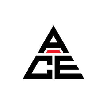 ACE triangle letter logo design with triangle shape. ACE triangle logo design monogram. ACE triangle vector logo template with red color. ACE triangular logo Simple, Elegant, and Luxurious Logo.