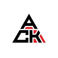 diseño de logotipo de letra triangular ack con forma de triángulo. monograma de diseño de logotipo de triángulo ack. plantilla de logotipo de vector de triángulo ack con color rojo. logo triangular ack logo simple, elegante y lujoso.