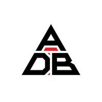 ADB triangle letter logo design with triangle shape. ADB triangle logo design monogram. ADB triangle vector logo template with red color. ADB triangular logo Simple, Elegant, and Luxurious Logo.