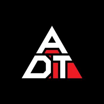 ADT triangle letter logo design with triangle shape. ADT triangle logo design monogram. ADT triangle vector logo template with red color. ADT triangular logo Simple, Elegant, and Luxurious Logo.