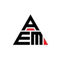 diseño de logotipo de letra triangular aem con forma de triángulo. monograma de diseño del logotipo del triángulo aem. plantilla de logotipo de vector de triángulo aem con color rojo. logotipo triangular aem logotipo simple, elegante y lujoso.