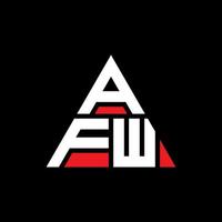 diseño de logotipo de letra triangular afw con forma de triángulo. monograma de diseño de logotipo de triángulo afw. plantilla de logotipo de vector de triángulo afw con color rojo. logotipo triangular afw logotipo simple, elegante y lujoso.
